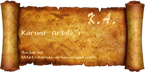 Karner Artúr névjegykártya